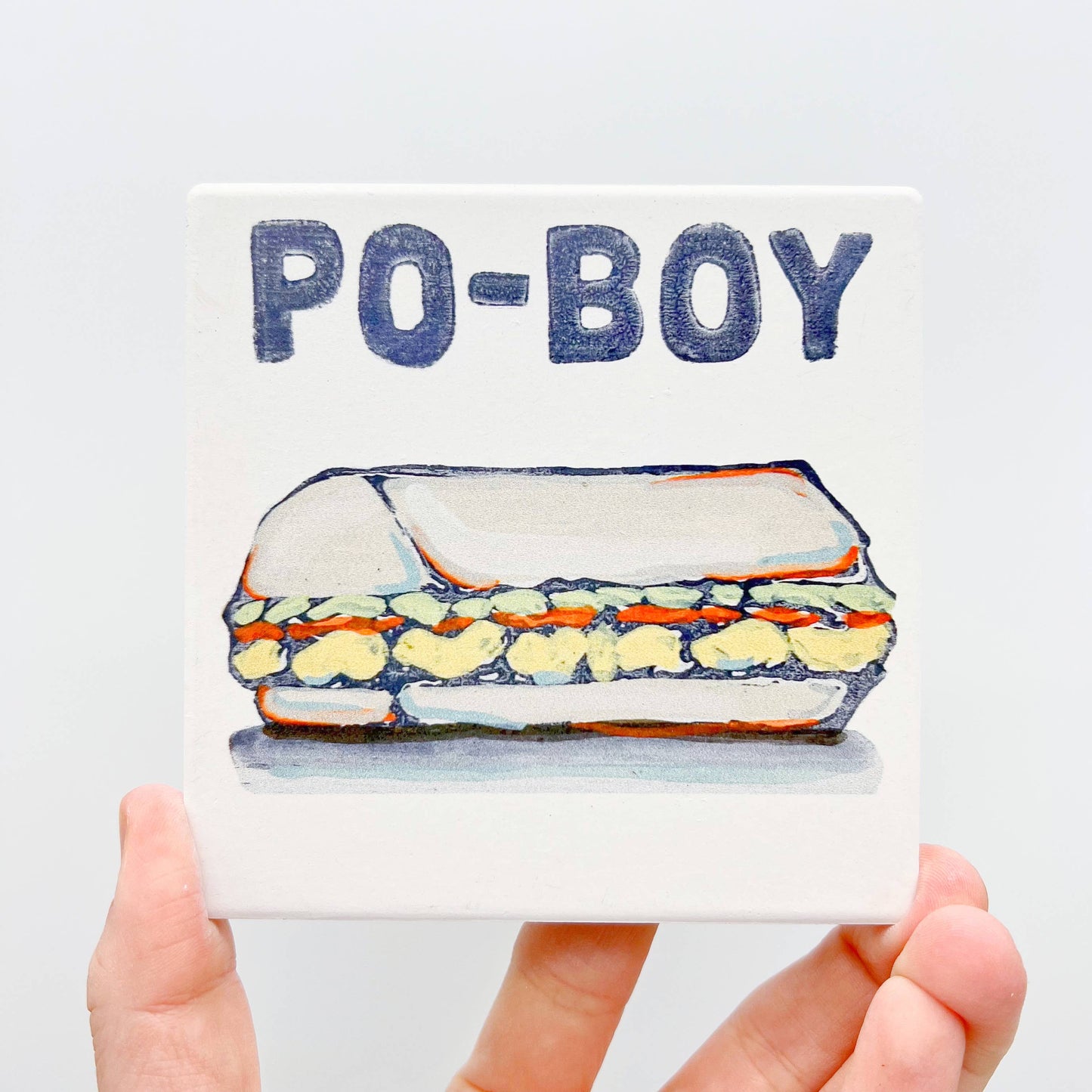 Po-Boy Coaster - New Orleans Food Fun Absorbent Stone Decor