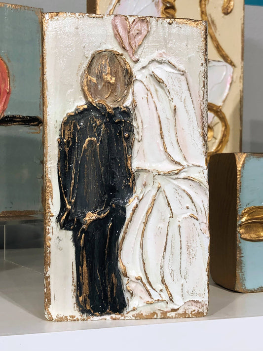 Bride and Groom Wedding Block Painting/Drawing