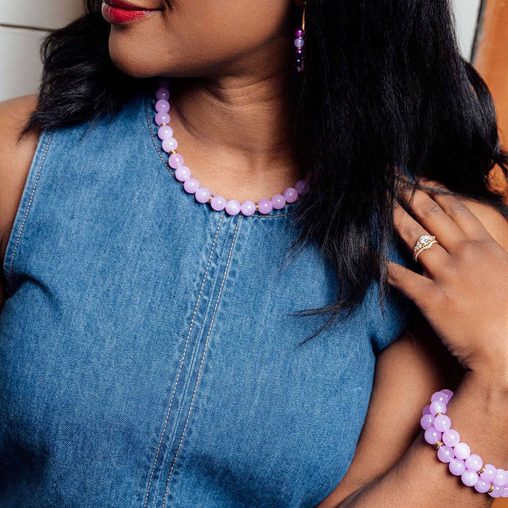 Rally Beaded Bracelet-Lilac