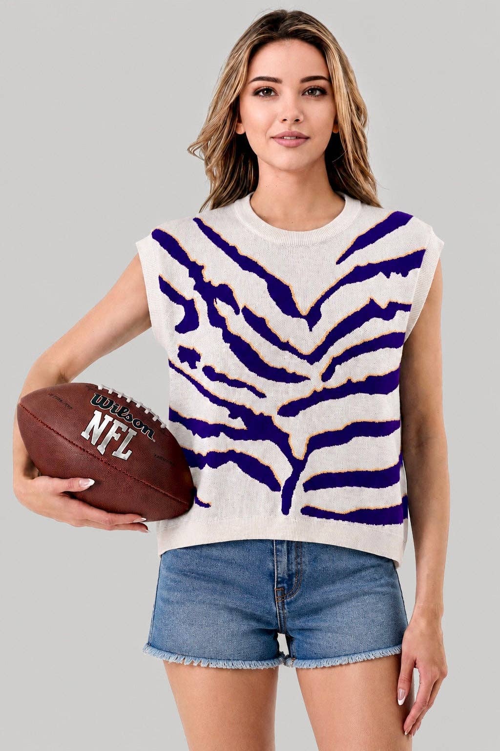 Let's Geaux Tiger Print Knit Top 