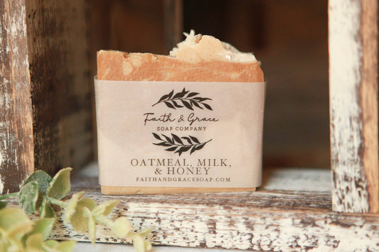 Oatmeal, Goats Milk & Honey Artisan Soap, Premium Fragrance
