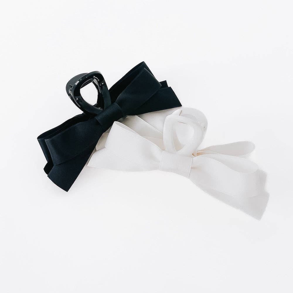 Haven Hair Bow Claw Clip: Black