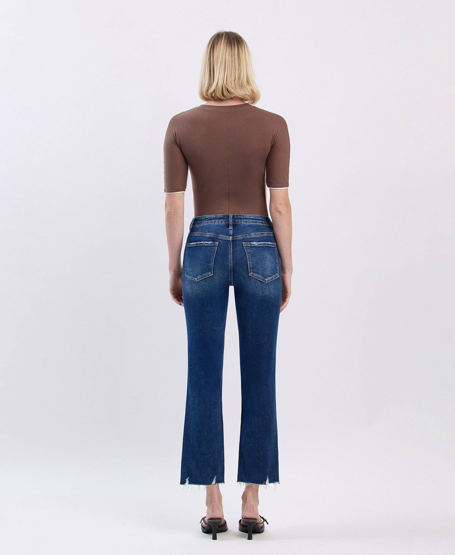 The Brittney -  Mid Rise Crop Mini Bootcut Jeans