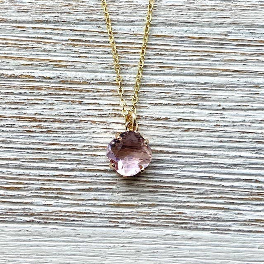 Pink crystal necklace