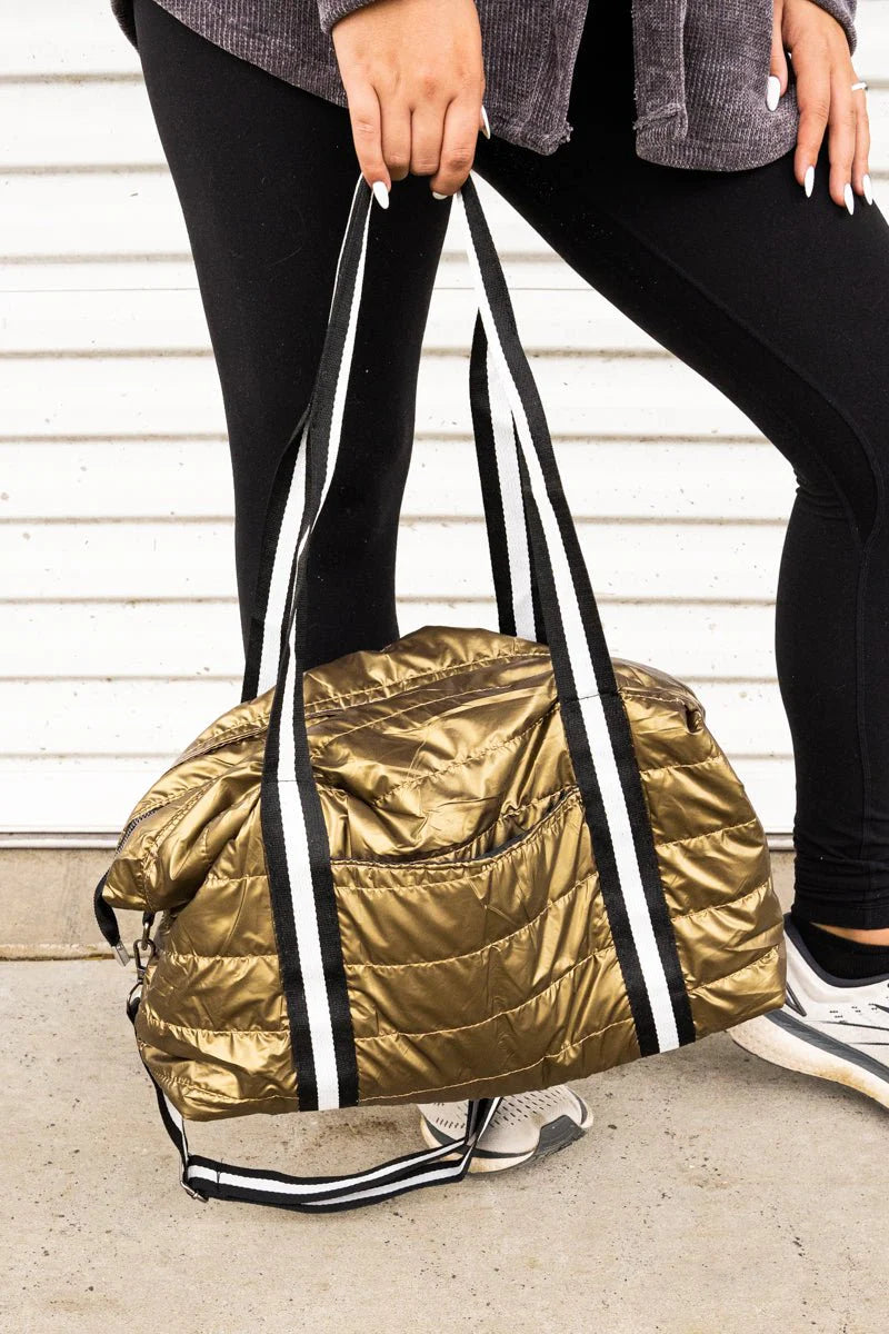 Metallic Puffy Tote - Gold