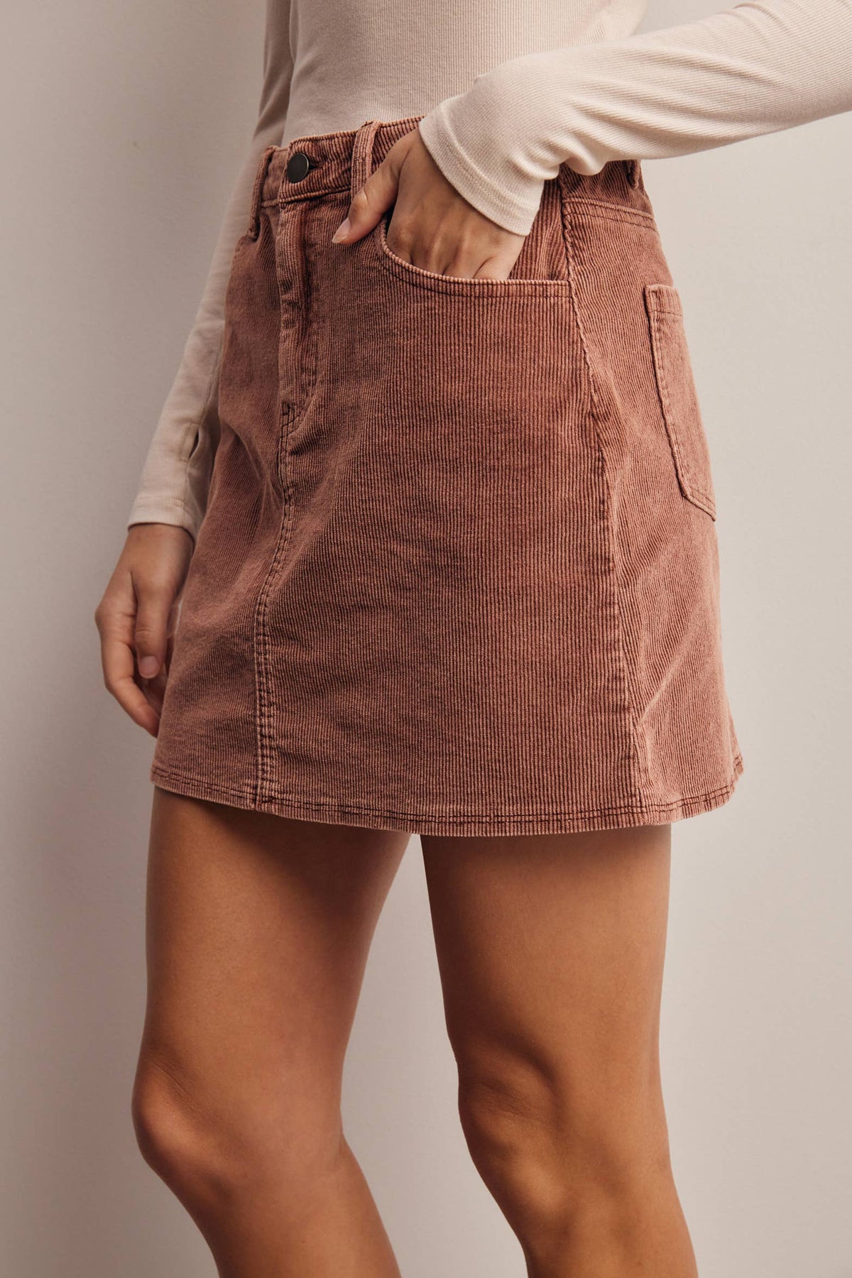 Fireside Cord Mini Skirt