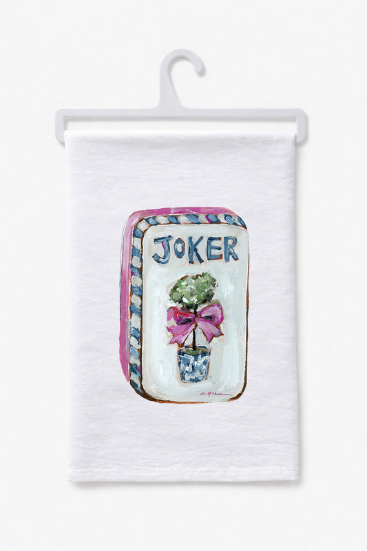 Chelsea McShane branded print Mahjong Joker tile tea towel