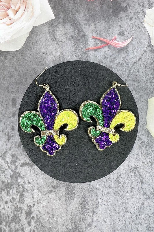 Fleur de lis Glitter earrings