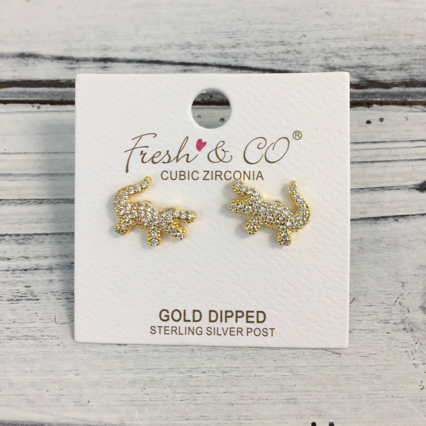 Rhinestone Gator post earrings 