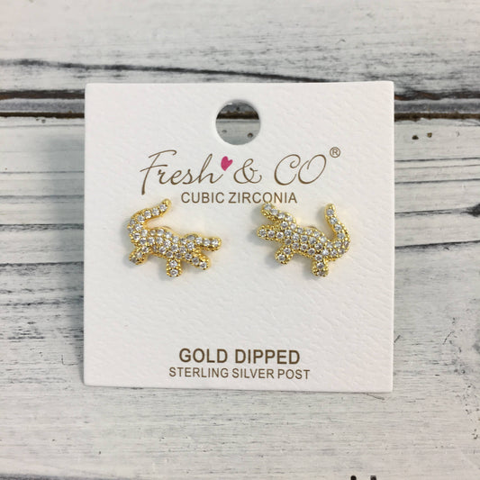 Rhinestone Gator post earrings 