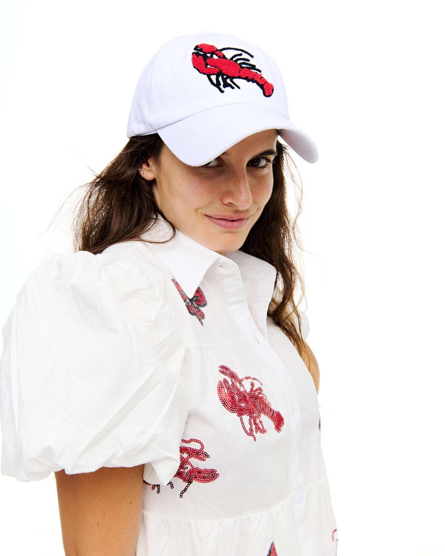 Chenille crawfish baseball cap 