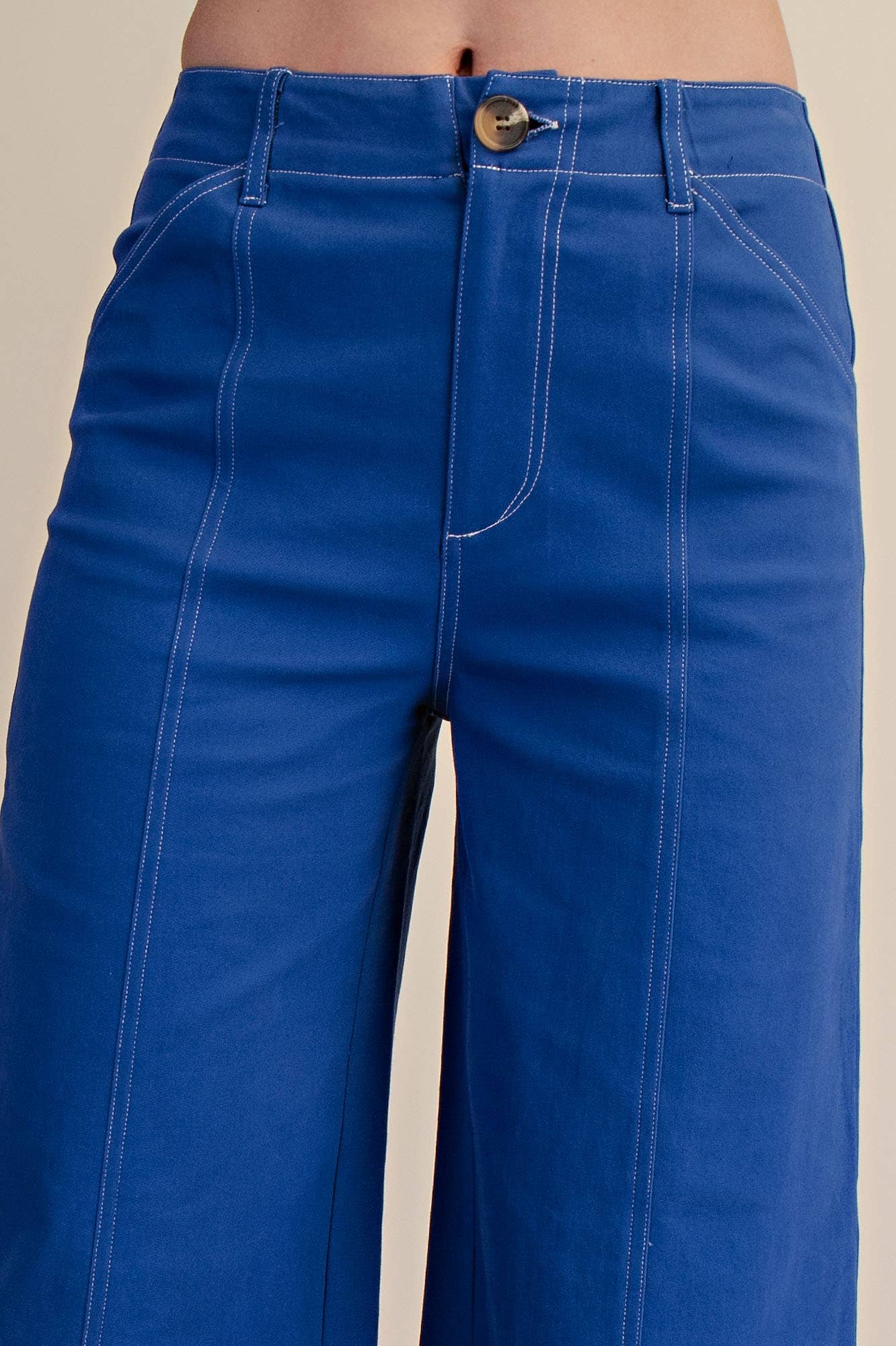 Royal Stitched Seamed Cropped Pants