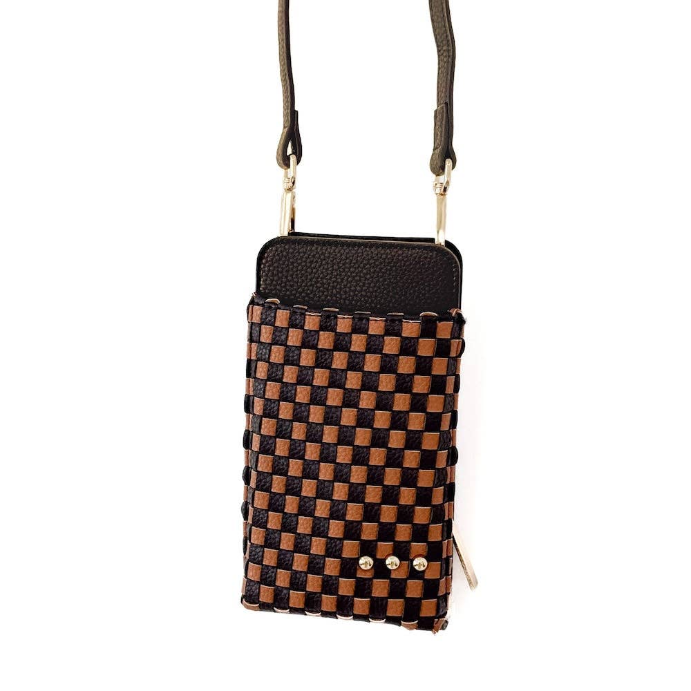 Brown Woven Double Duty Phone Bag