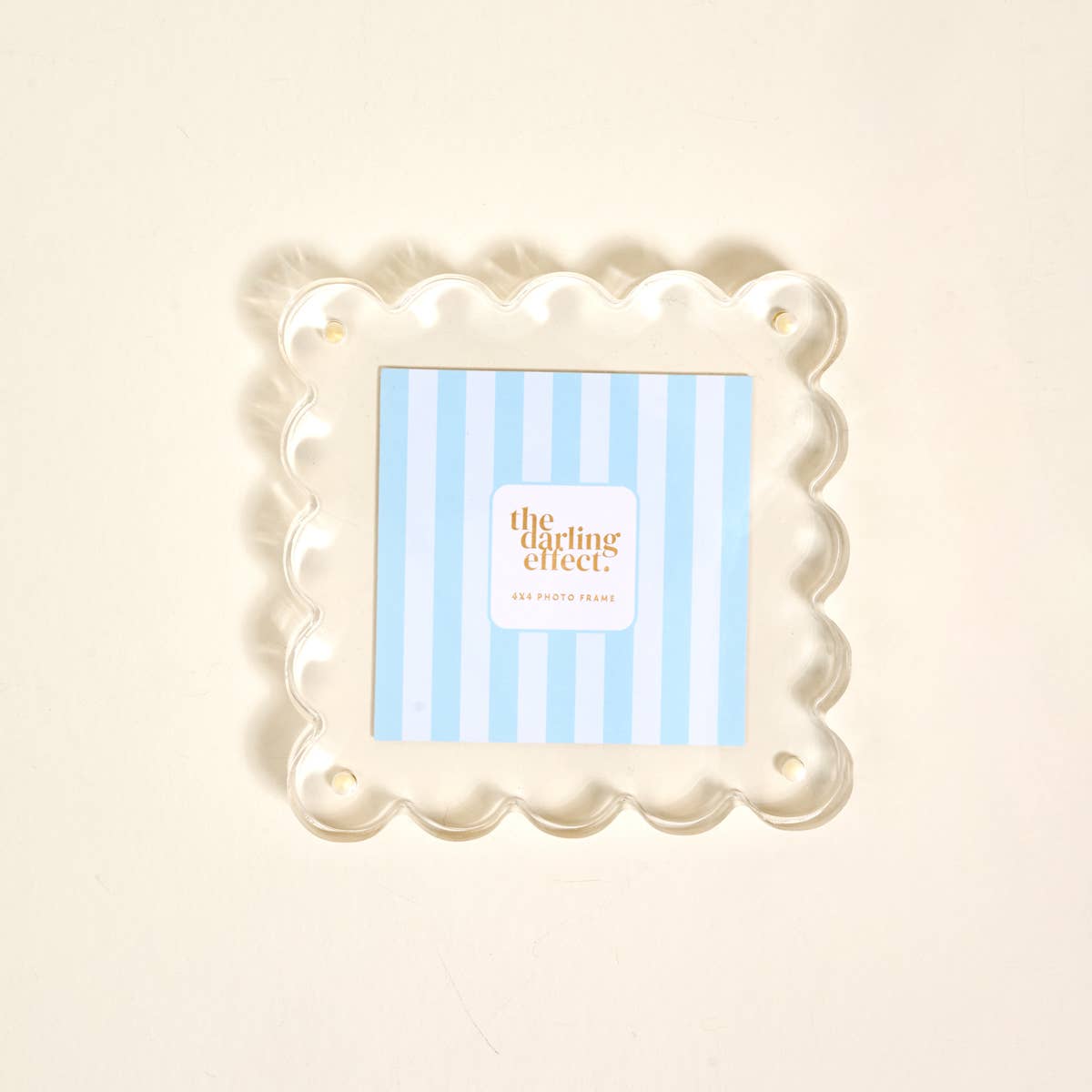 Clear square scalloped acrylic picture frame