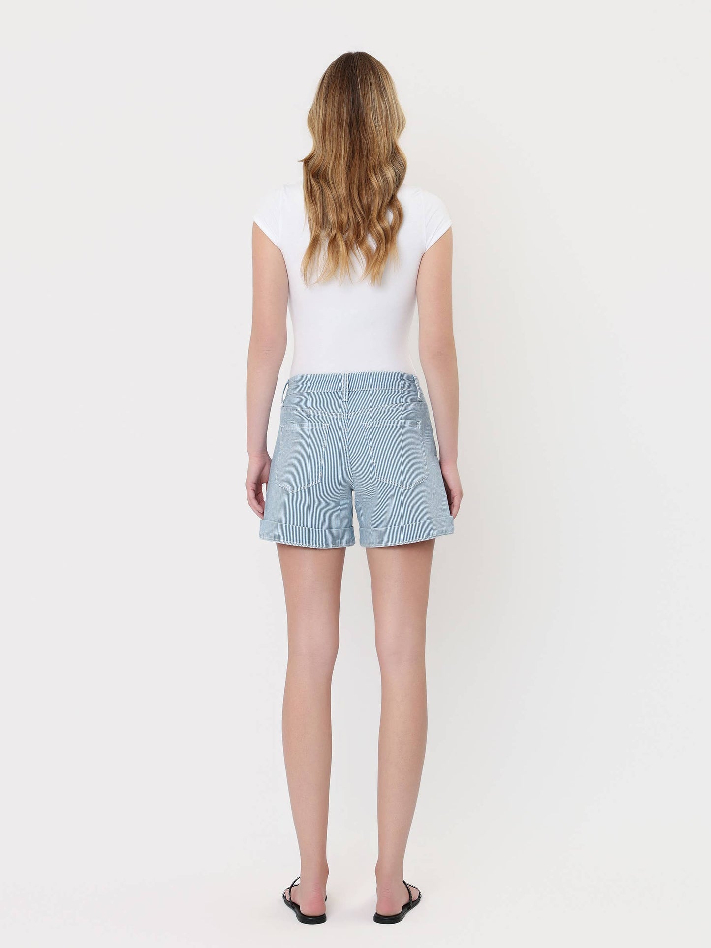 Lizzy Striped Cuffed A line Shorts