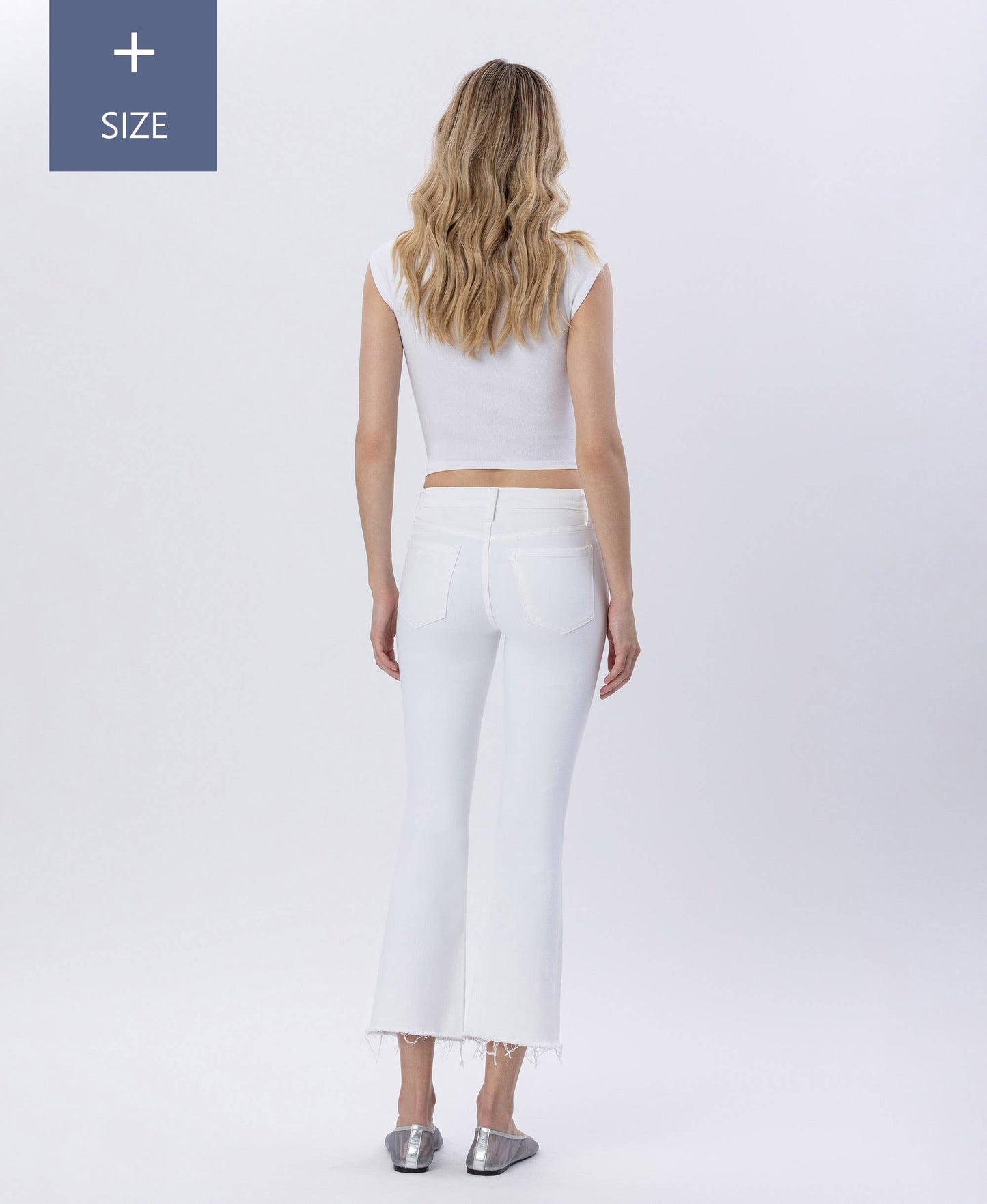 Mia Mid Rise Crop Flare Jeans - Peacock Curves