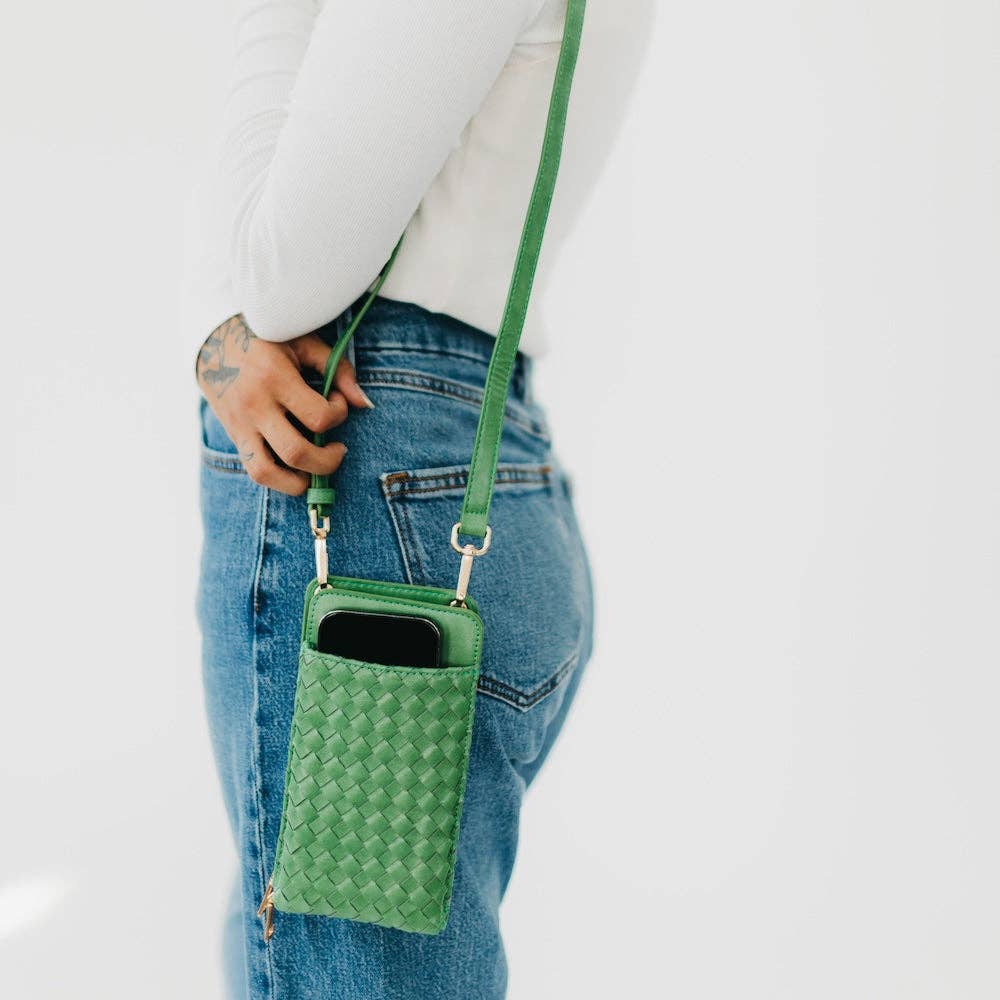 Brown Woven Double Duty Phone Bag