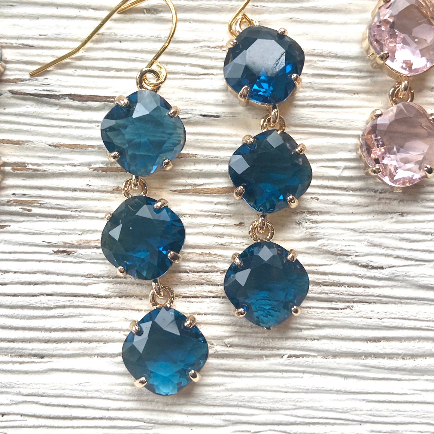Crystal Earrings tri drop