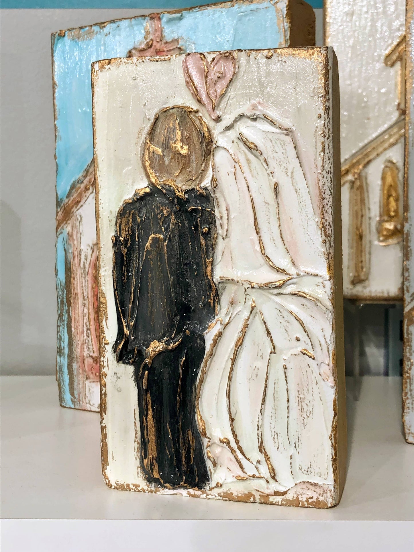 Bride and Groom Wedding Block Painting/Drawing