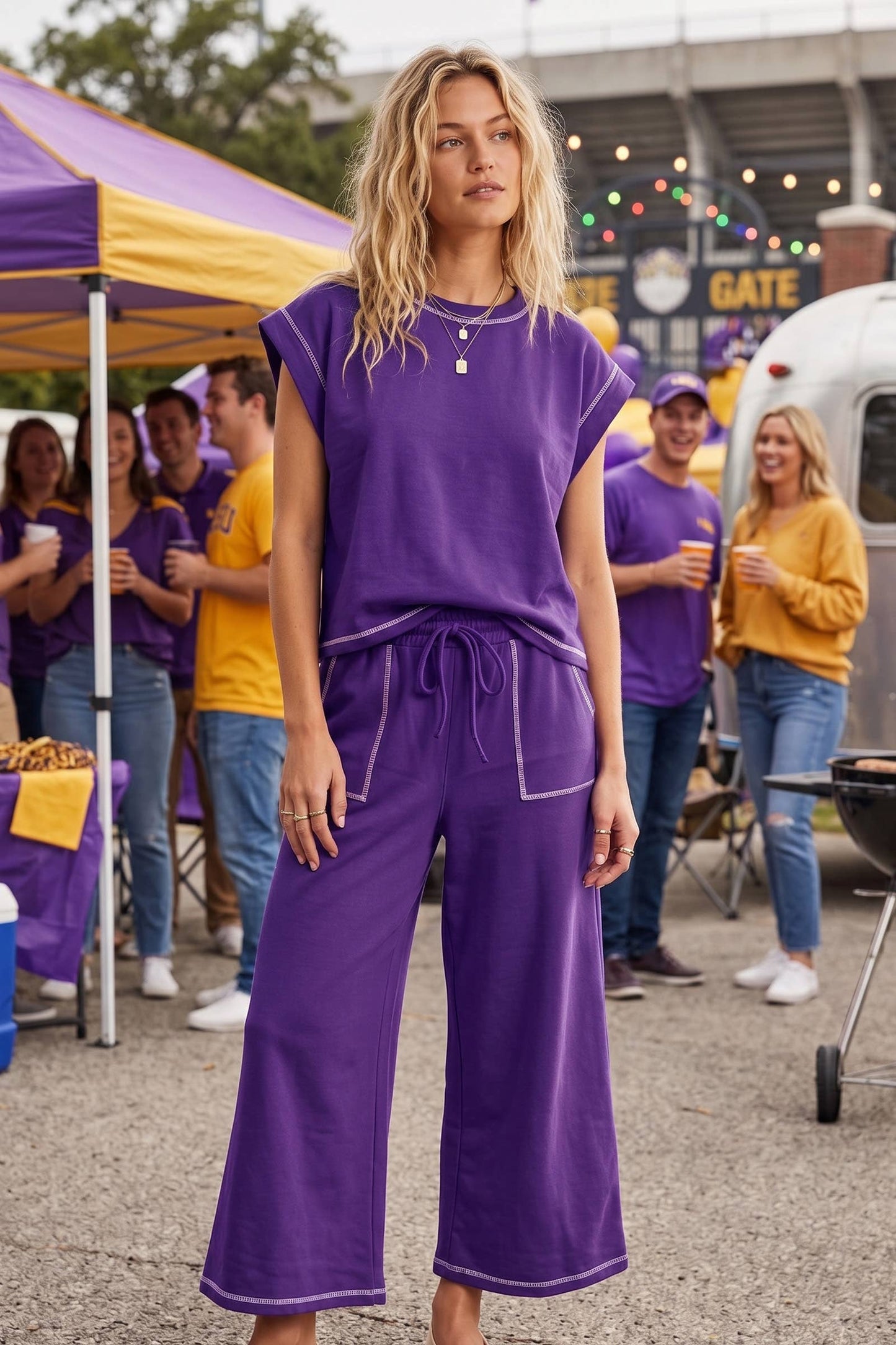 Saturdays in the South Purple 2 Piece Set