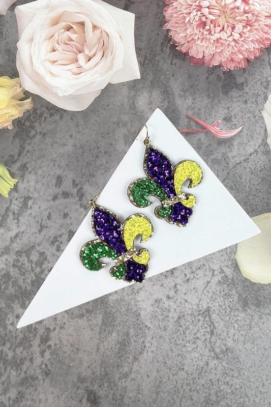 Fleur de lis Glitter earrings