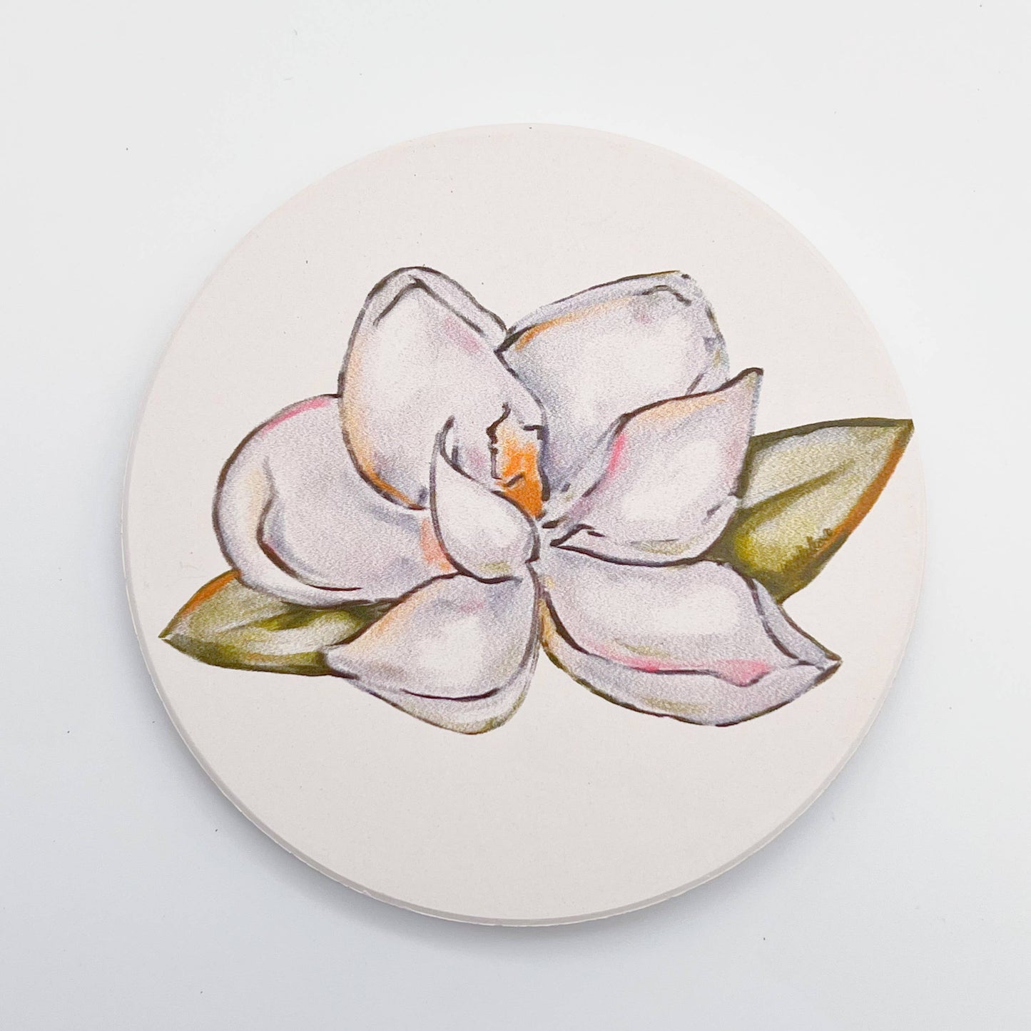 Magnolia Coaster - Southern Floral Absorbable Stone Coaster