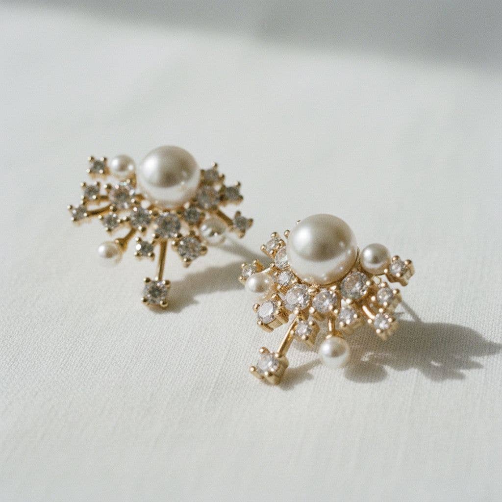 Vintage Starry Gemstone Drop Earrings