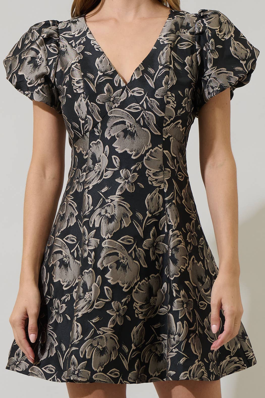 Jillian Jacquard Floral  Flare  Dress