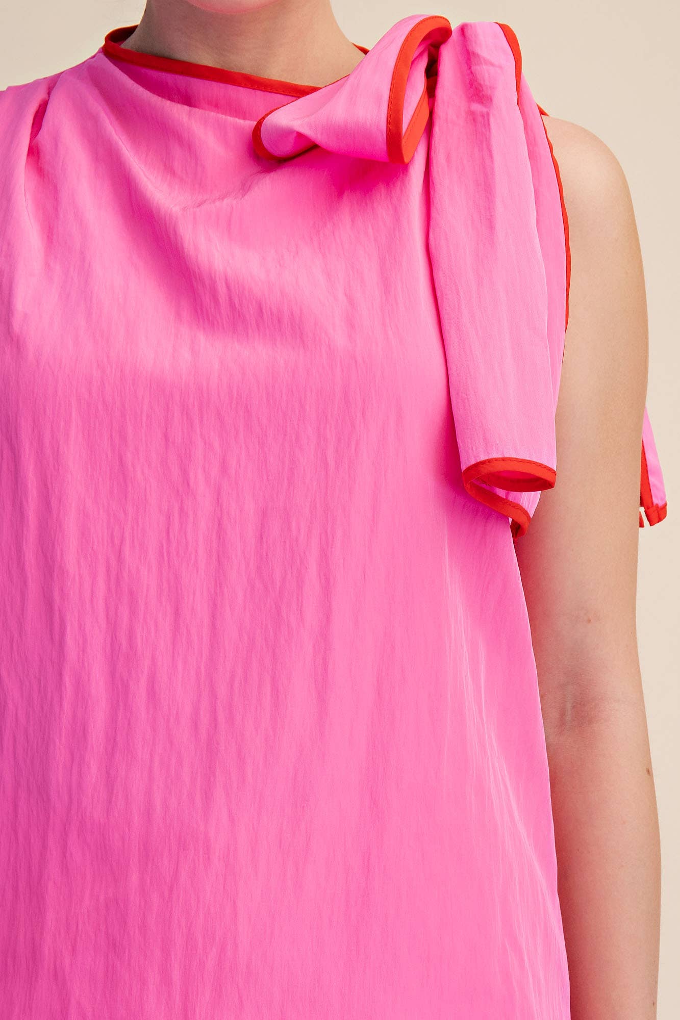 Hot Pink Blair Bow Sleeveless Top