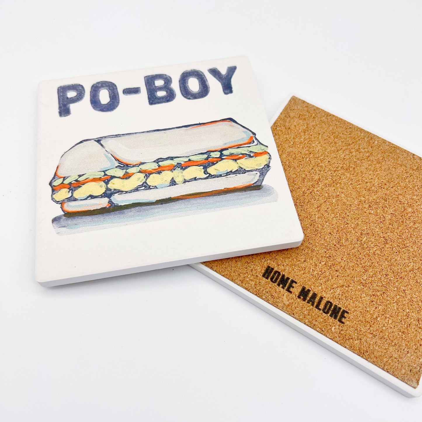 Po-Boy Coaster - New Orleans Food Fun Absorbent Stone Decor