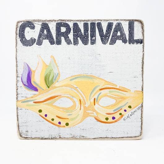 Square Wood Signs - Fun Decorative Wall Decor: King Cake