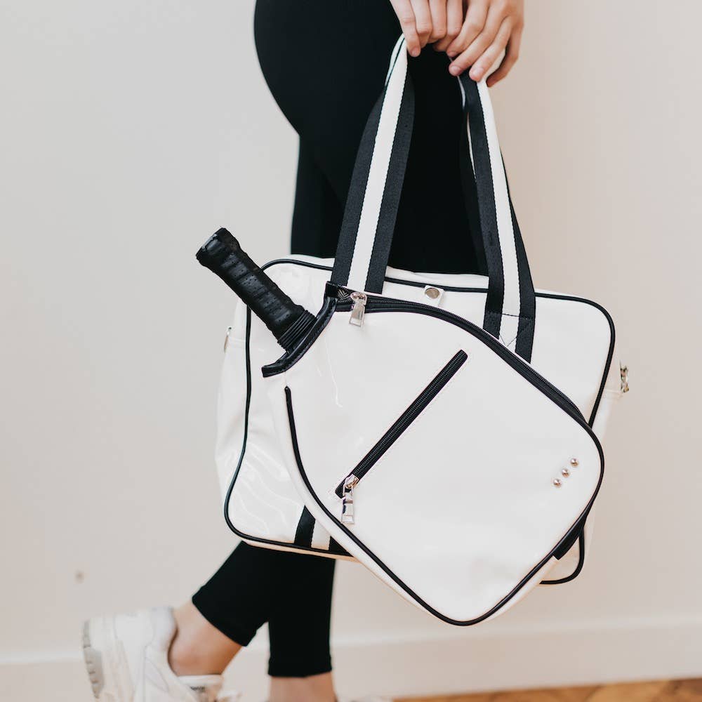 Poppy Patent Pickleball Bag: Black