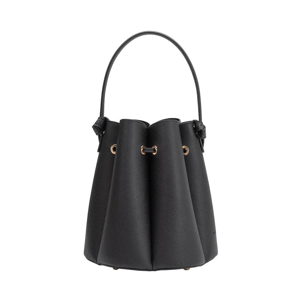 Laguna Black Recycled Vegan Leather Top Handle Bag