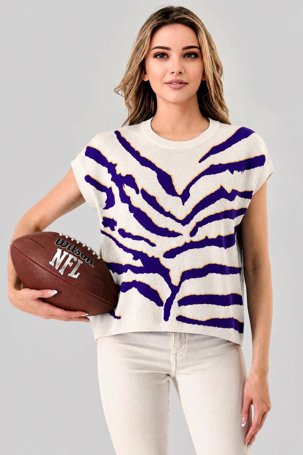 Let's Geaux Tiger Print Knit Top 