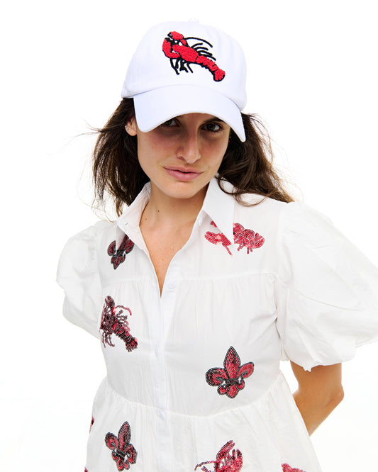 Chenille crawfish baseball cap 