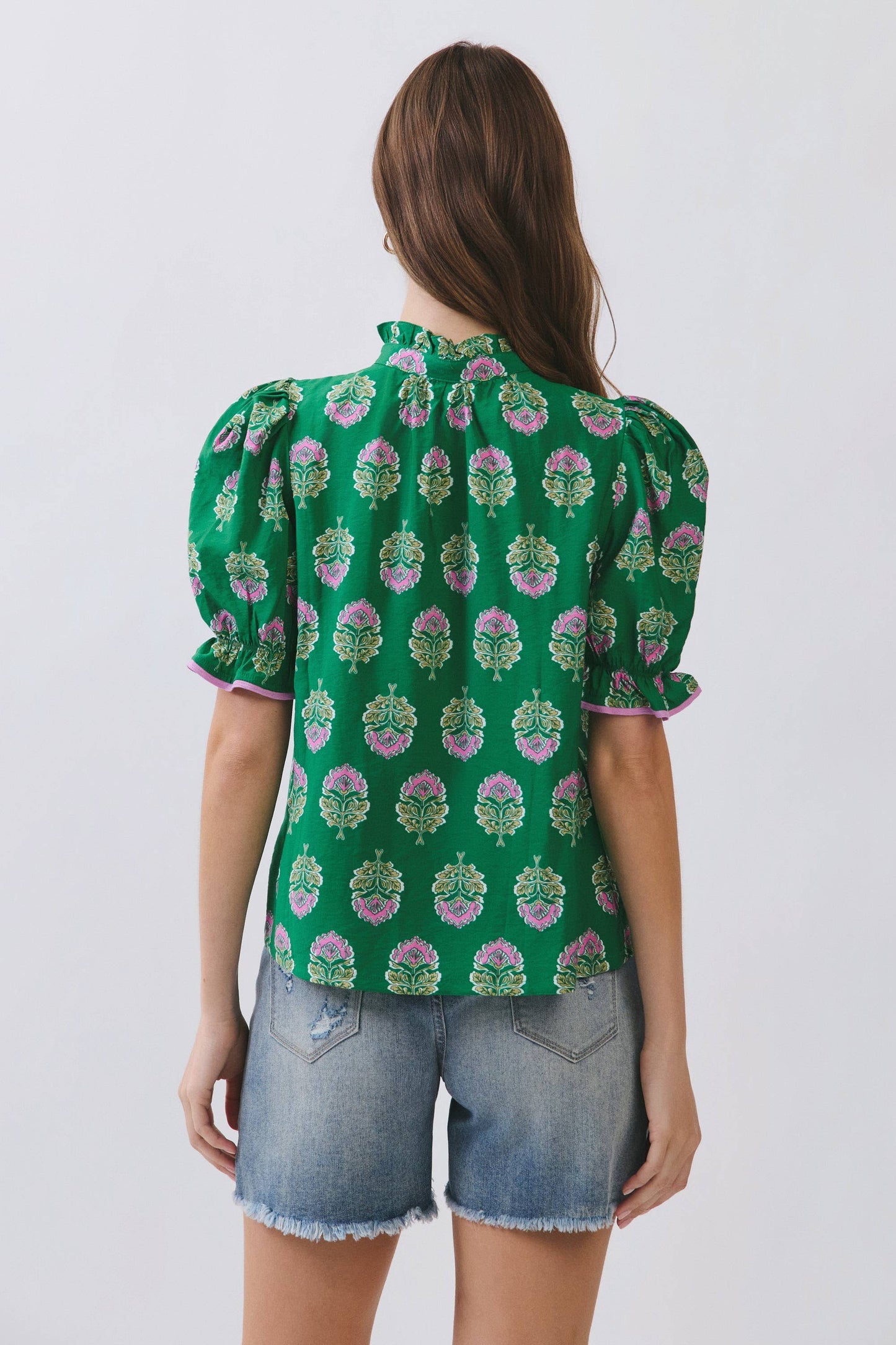 Green Fresh Blooms Top