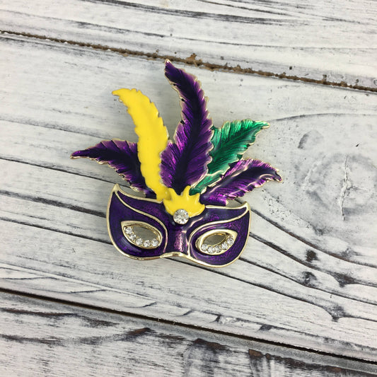 Mardi Gras Mask Brooch