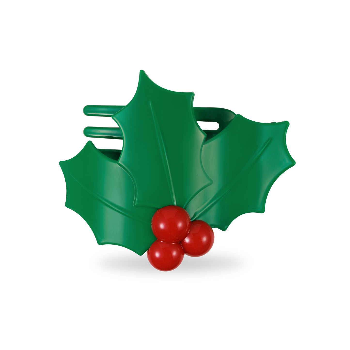 Flat Round Hair Clip | Medium | Holly Leaves