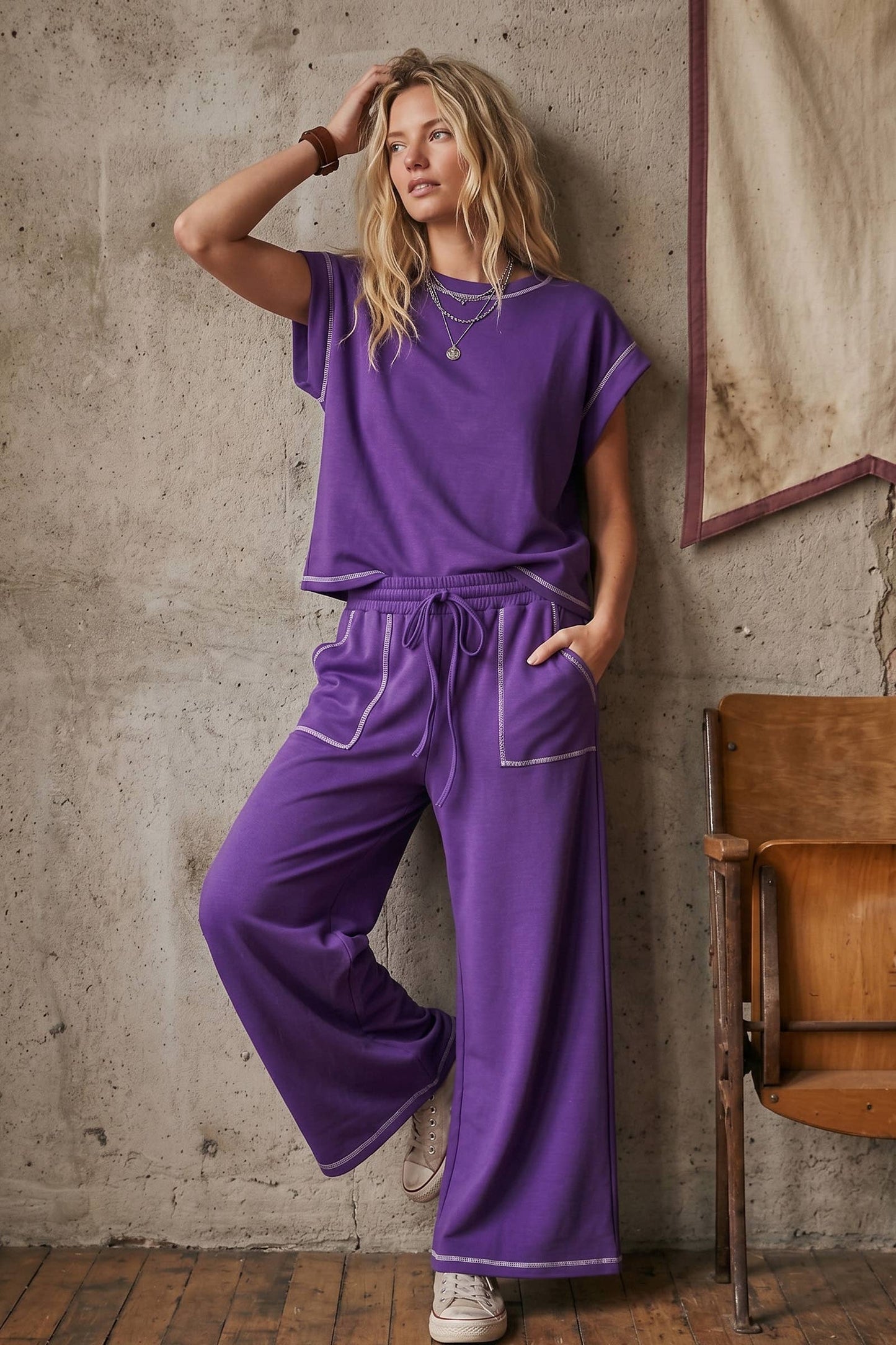 Saturdays in the South Purple 2 Piece Set