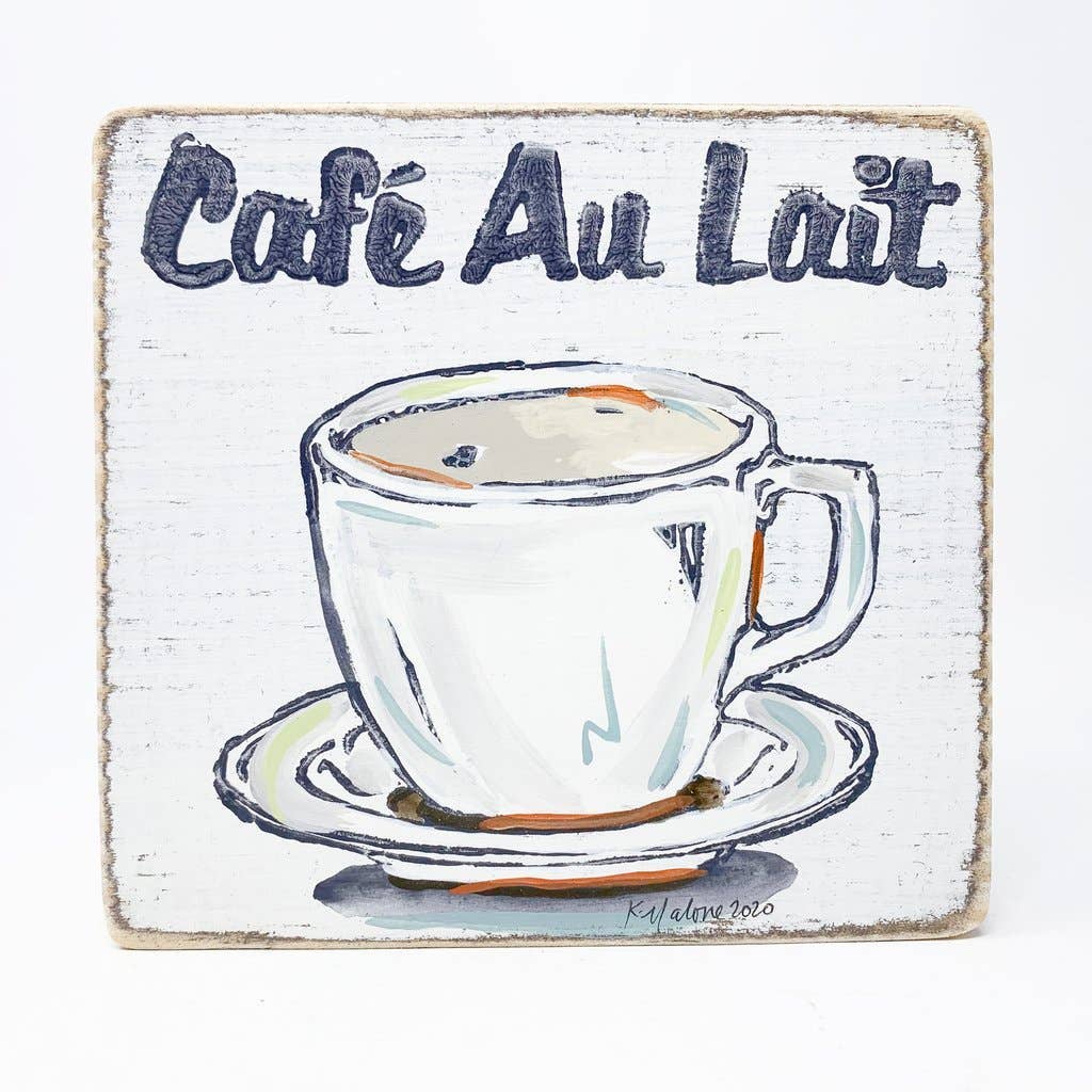 Square Wood Signs - Fun Decorative Wall Decor: Beignet