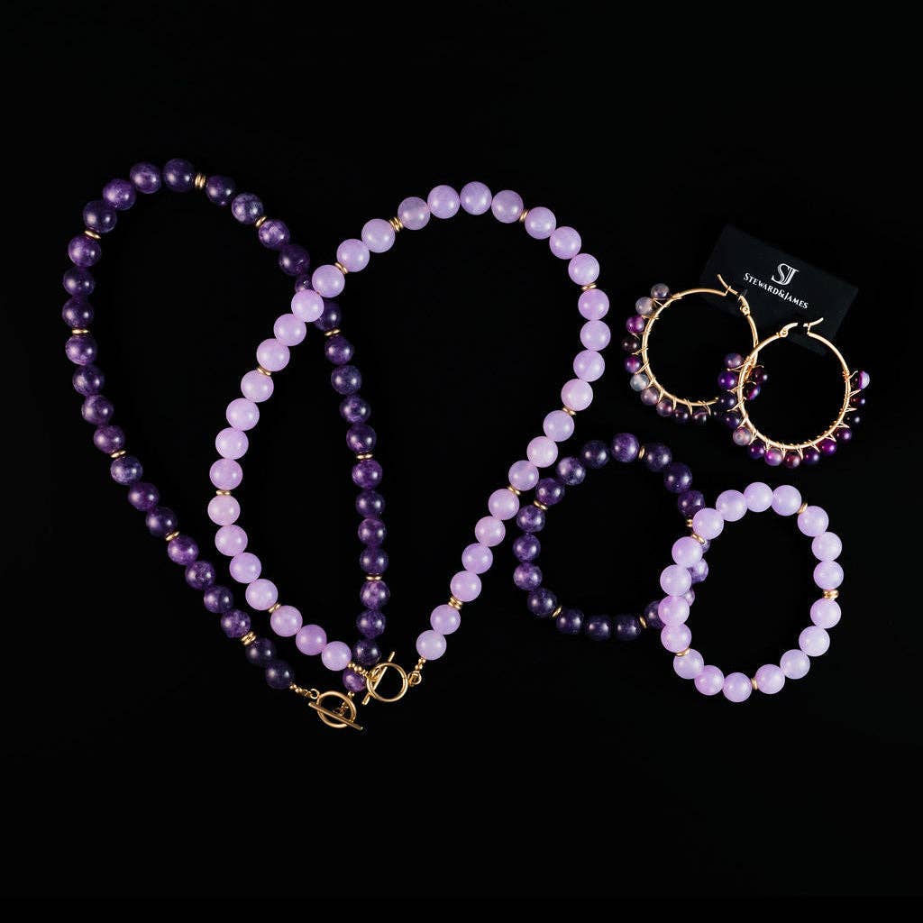 Rally Beaded Bracelet-Lilac