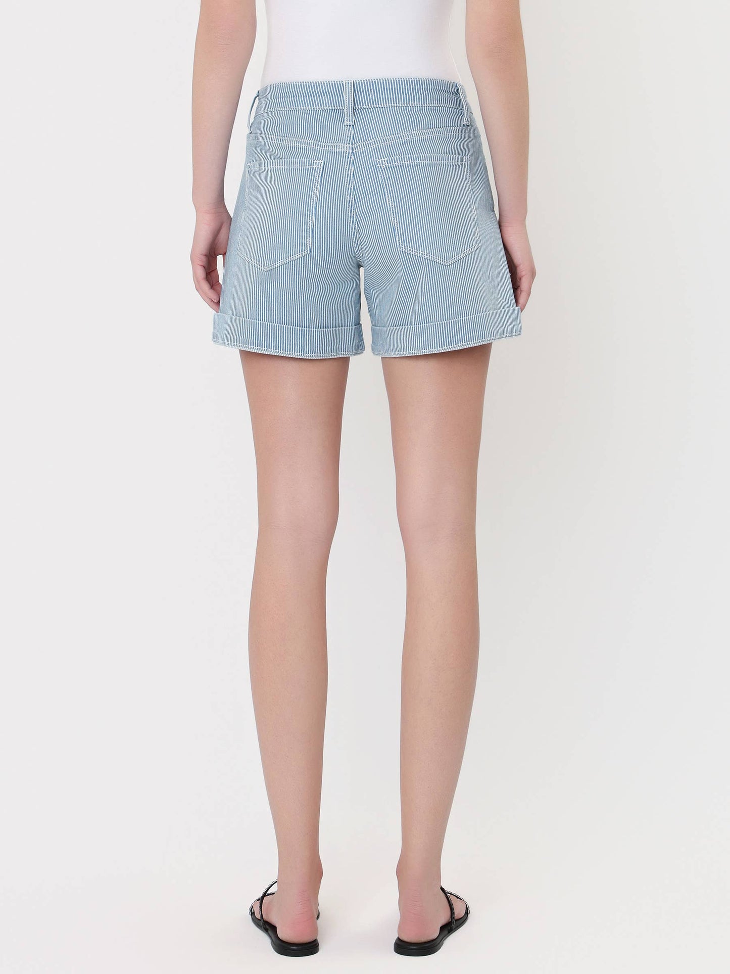 Lizzy Striped Cuffed A line Shorts