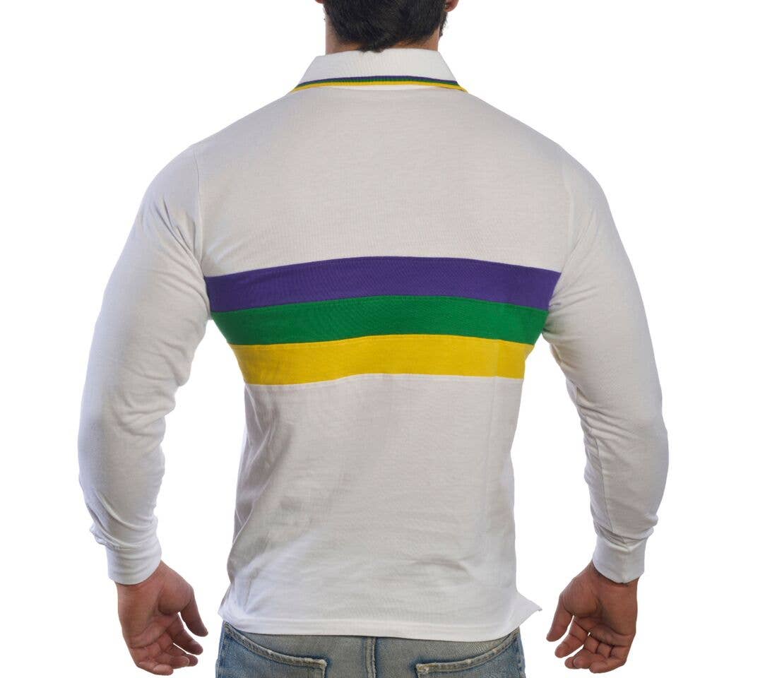 White Chest Stripe Adult Long Sleeve: