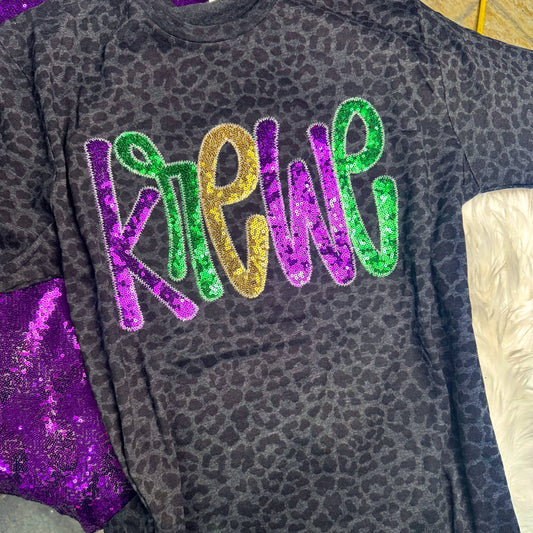 Mardi Gras Krewe Real Sequins Short Sleeve 