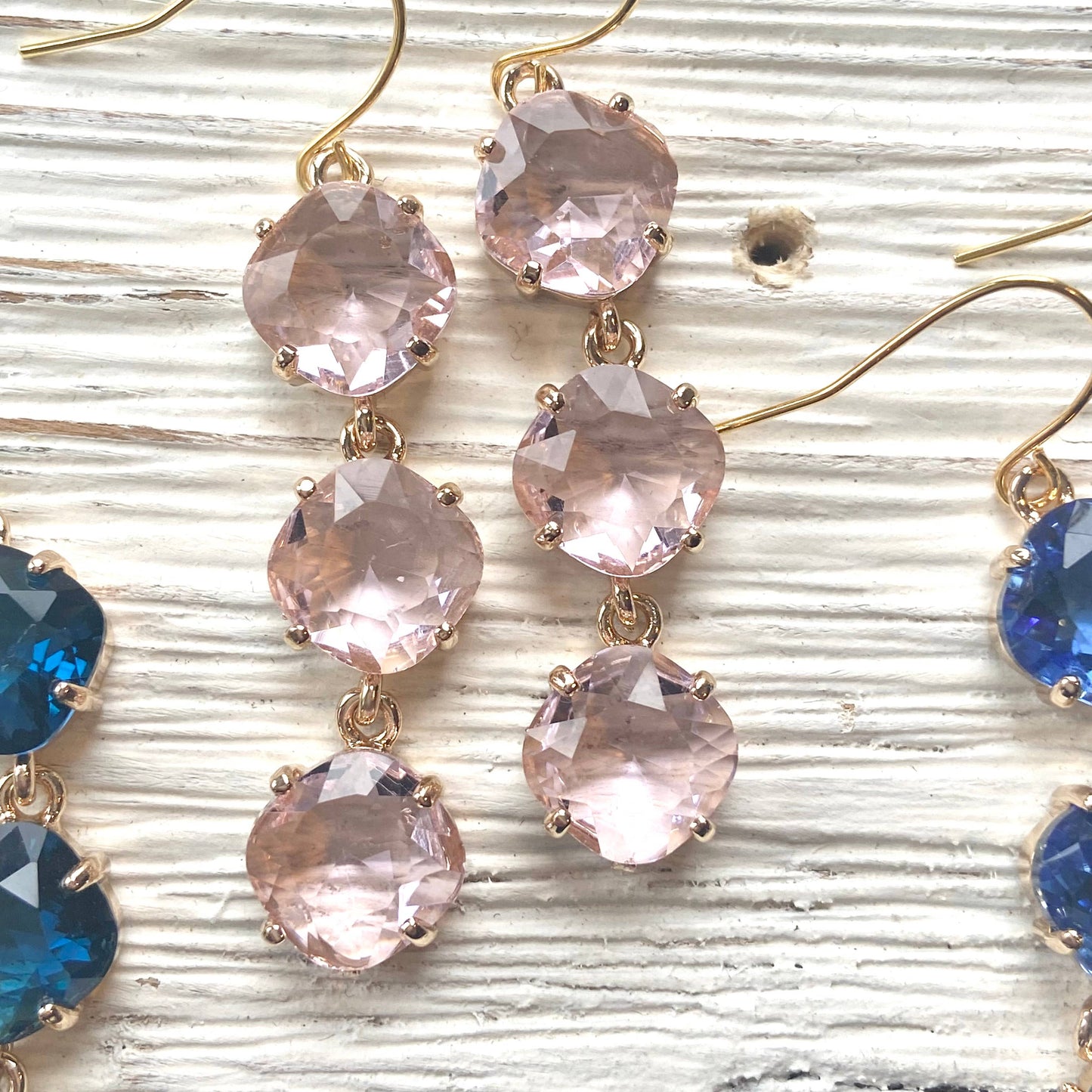 Crystal Earrings tri drop