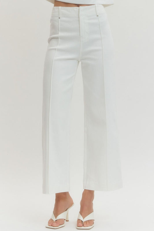 White Wide-Leg Pants