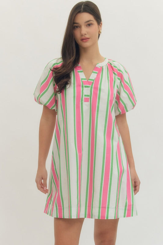 Springtime Stripes Mini Dress