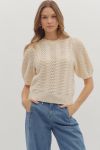 Ecru Short Sleeve Sweater