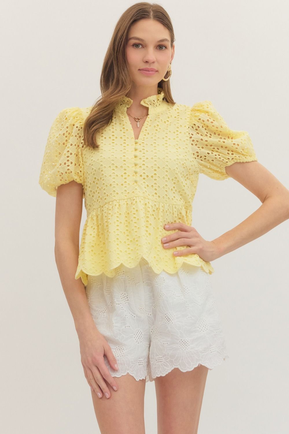 Lemoncello Eyelet Top