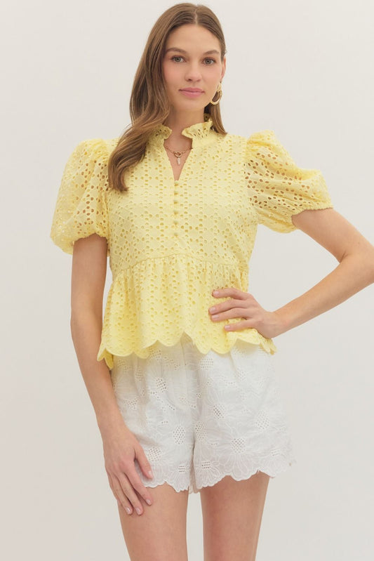 Lemoncello Eyelet Top